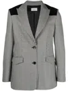 Bally Check-print Single-breast Wool Blazer In Black