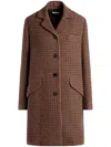Bally Checked Coat In Brown