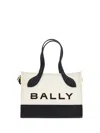 Bally Chic Contrast Mini Leather Handbag In White