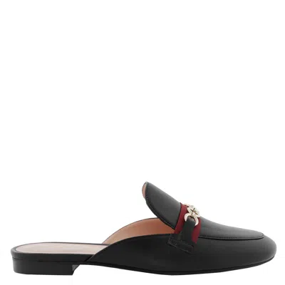 Bally Christiana Leather Slippers In Black