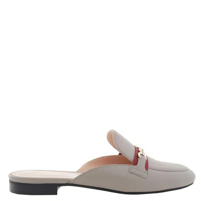 Bally Christiana Nappa Leather Slippers In Gray