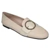 BALLY CLARISKA 6301227 WOMEN'S BONE EMBOSSED LEATHER FLATS