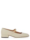 Bally Leather Strap Block Heel Square Toe Pump In Neutrals