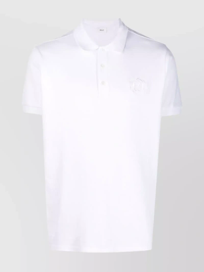 Bally Cotton Blend Regular Fit Polo Shirt In White