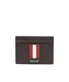 Bally Classic Striped Card Bag In Black