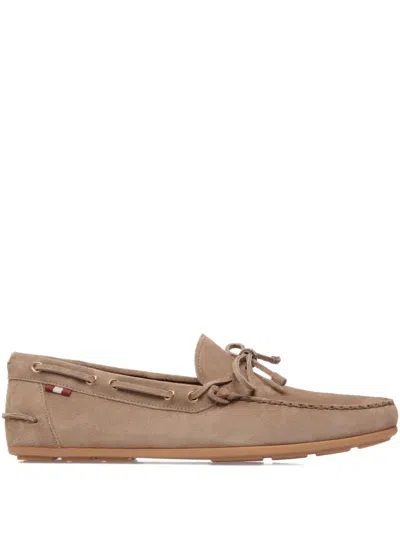 Bally Clay Driver Suede Loafers In Brown
