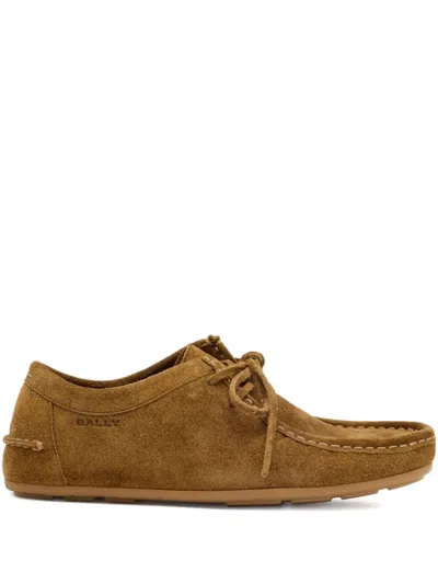 Bally Clay Suede Oxford Shoes In Brown