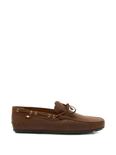 Bally Clay Tie-detail Boat Shoes In Brown