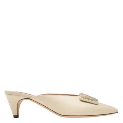 Bally Claye Silvey 55 Leather Mules In Neutral