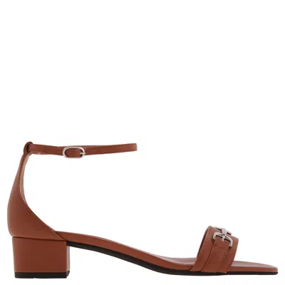 Bally Cloto Leather Ankle-strap Sandals In Brown