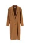 Bally Cappotto In Misto Lana Caramello Donna In Brown