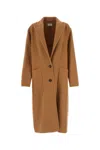 Bally Cappotto In Misto Lana Caramello Donna In Brown