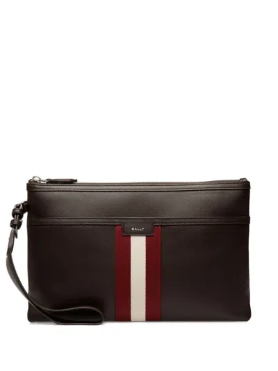 Bally Code Clutch Bag In Brown