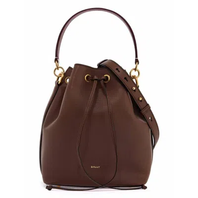Bally Code Leather Bucket Bag In ["gold Tone"]