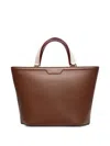 Bally Code Leather Tote Bag In Brown