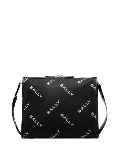 Bally Code Logo-print Cross Body Bag In Black