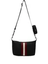 Bally Code Ribbon Logo Shoulder Bag In Black