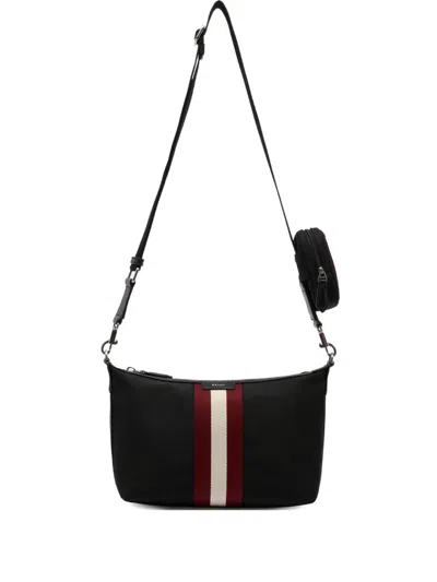 Bally Code Ribbon Logo Shoulder Bag In Black