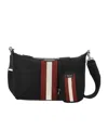 Bally Code Ribbon Zipped Shoulder Bag In Black