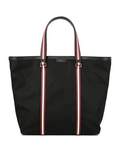 Bally "code" Tote Bag In Black