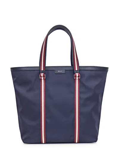 Bally Code Tote Bag In Blue