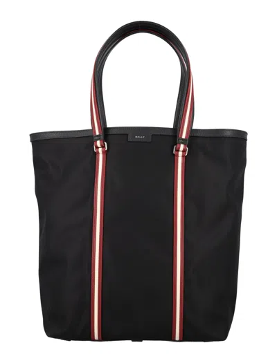 Bally Code Tote Bag In Black+palladio