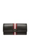 Bally Code Long Wallet In Black Leather In Black