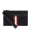 Bally Nylon Code Clutch With Wrist Strap In Black