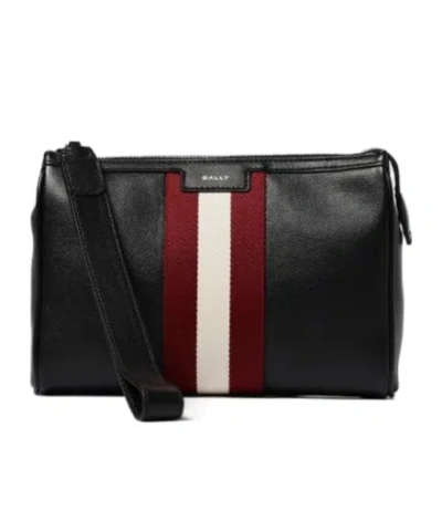 Bally Code Zipped Clutch Bag In Black