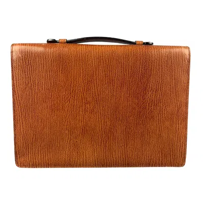 Pre-owned Bally Cognac Leather 3 Ring Binder In Brown