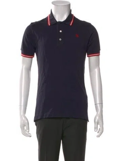 Pre-owned Bally Collar Short Sleeve Polo Shirt In Blue