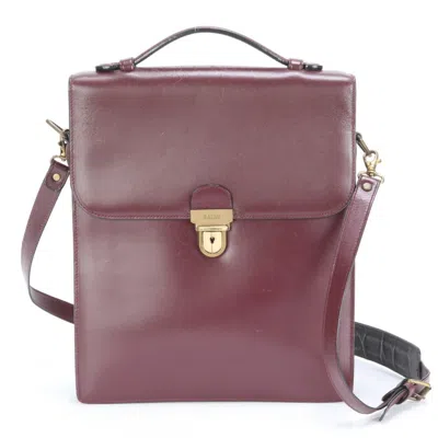 Pre-owned Bally Color Wine Leather Shoulder Bag Tote Bag ()