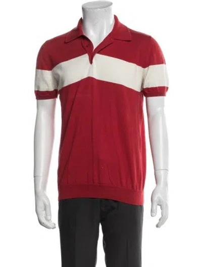 Pre-owned Bally Colorblock Pattern Collar Polo Shirt In Red