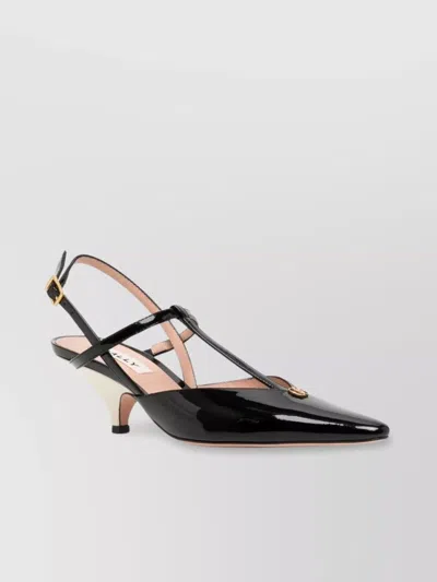 Bally Cone Heel Calf Leather Pumps With Straps In Black