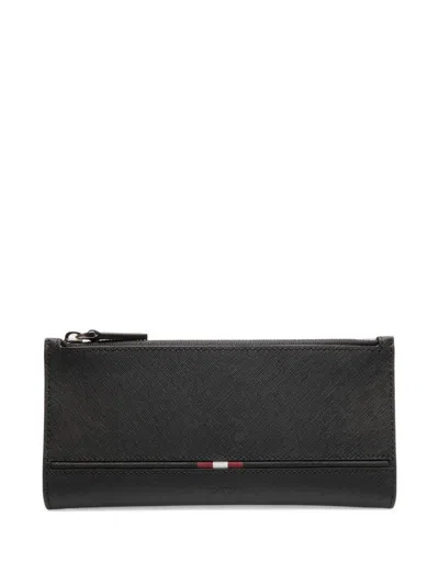 Bally Continental Embossed Leather Wallet In Brown