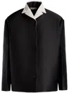 Bally Contrast-collar Silk Jacket In Black
