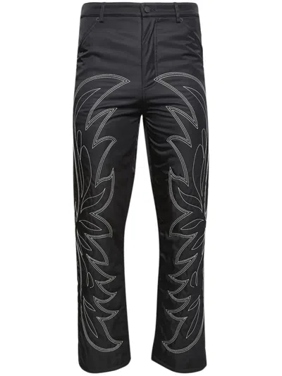 Bally Contrast-details Straight-leg Trousers In Black