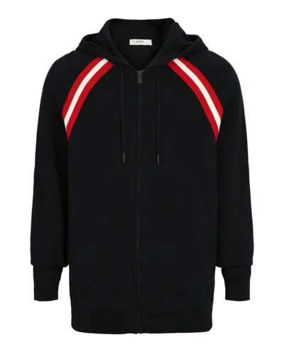 Bally Cotton Knit Lounge Hoodie In Black