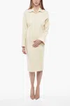 Bally Cotton Shirt Dress With Buttoned Side Split In White