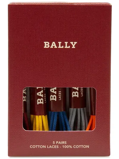 Bally Cotton Shoelaces Set In Red