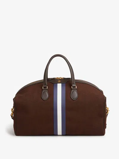 Bally Logo-detail Striped Luggage Bag In Brown