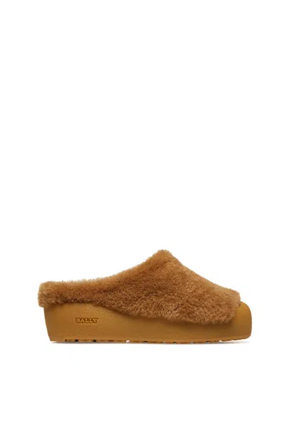 Bally Crans 6302959 Women's Camel Calf Leather Slippers In Brown