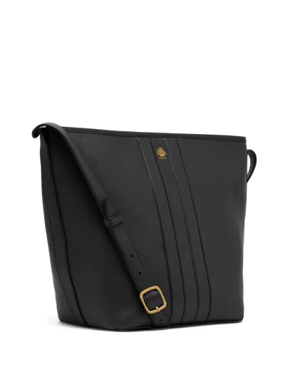 BALLY CREST-DETAIL LEATHER BUCKET BAG