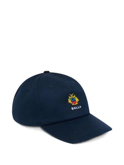 Bally Crest-embroidered Baseball Cap In Blue