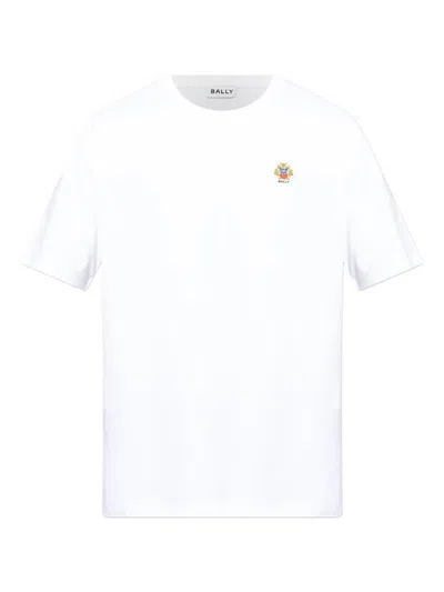 Bally Crest-embroidered T-shirt In White