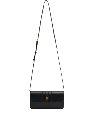 Bally Crest Flap Leather Mini Bag In Black