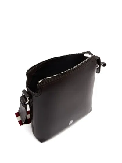 Bally Crest Leather Crossbody Bag In Brown