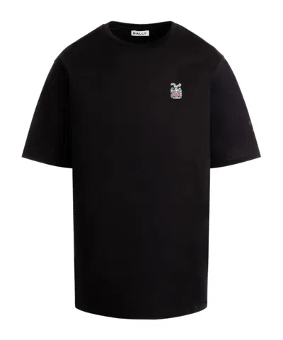 Bally Crest Logo Crewneck T-shirt In Black
