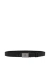 Bally Crest-plaque Reversible Belt In Black