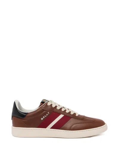 Bally Crest Striped Leather Sneaker In Multi